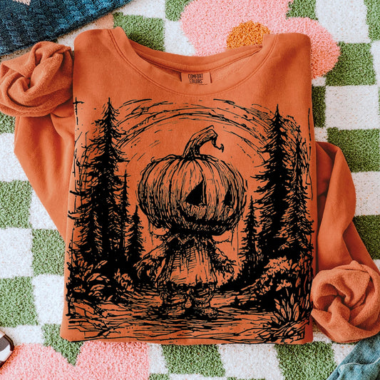 Halloween Pumpkin Head- TRANSFER ONLY