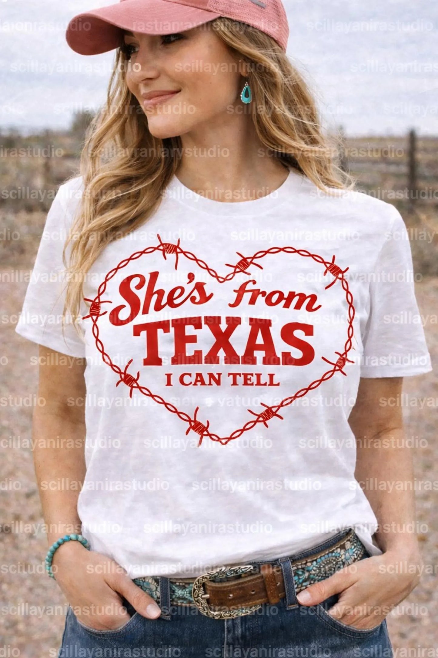 Shes from Texas Barbwire- Transfer Only