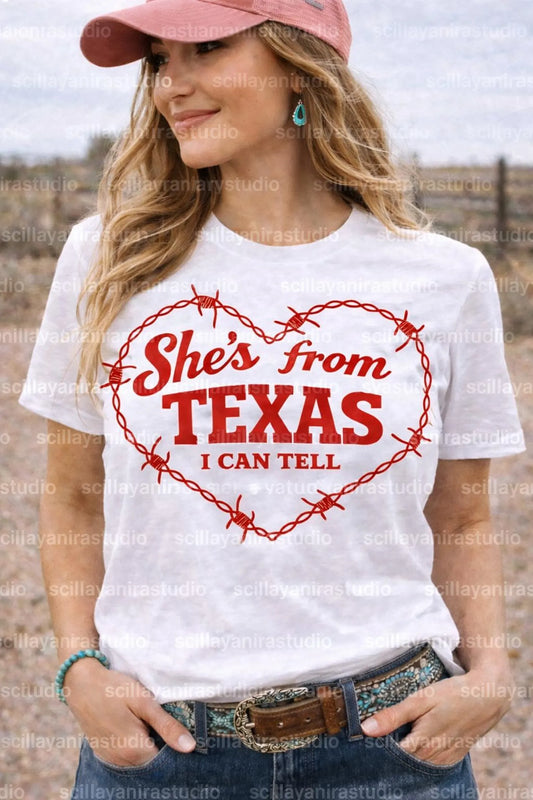 Shes from Texas Barbwire- Transfer Only