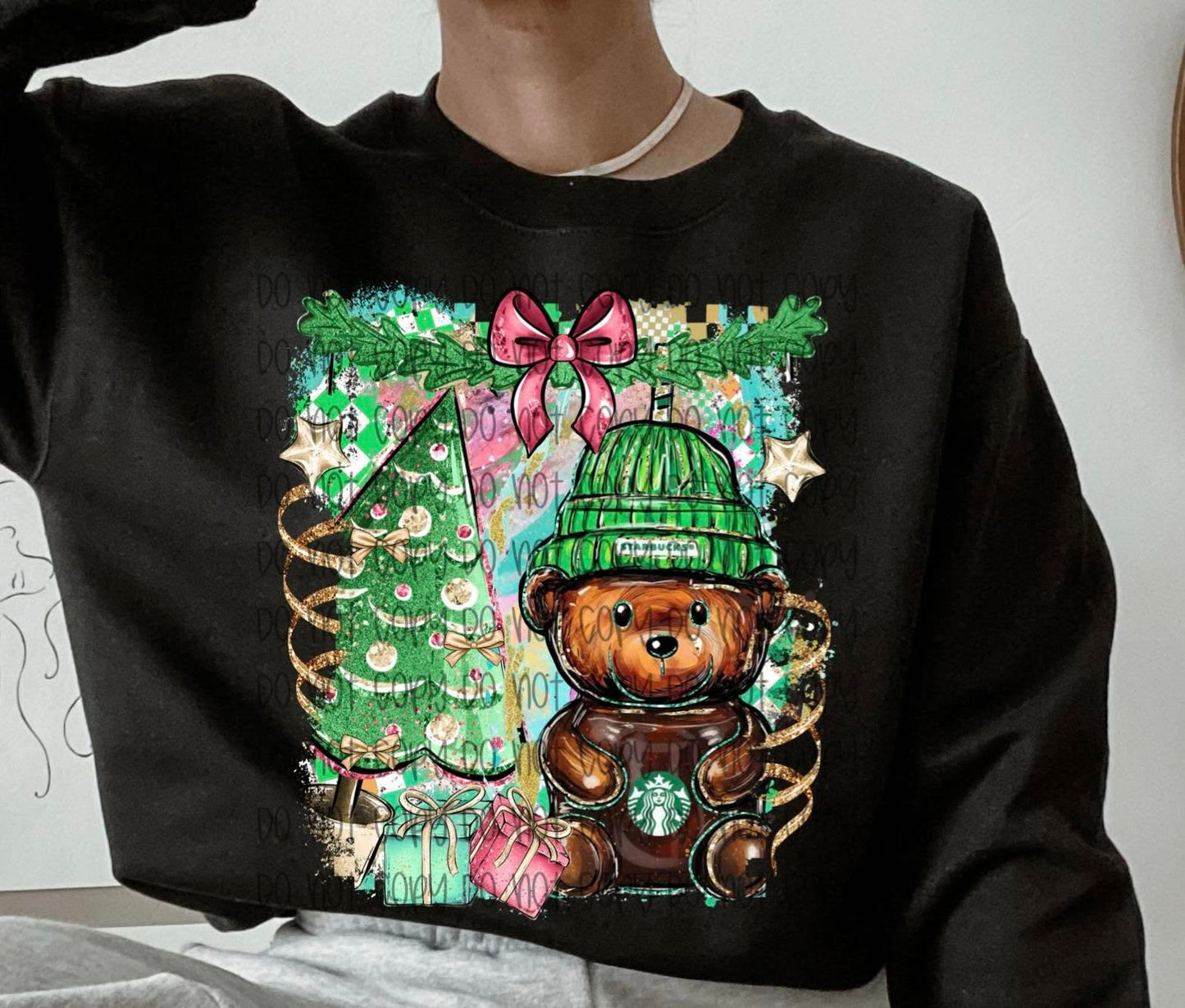 Teddy Bear Cup Xmas- TRANSFER ONLY