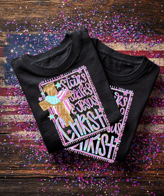 Stars and Stripes Pink- TRANSFER ONLY