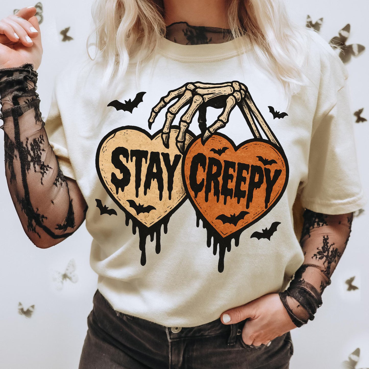 Stay Creepy Skeleton Hands- TRANSFER ONLY