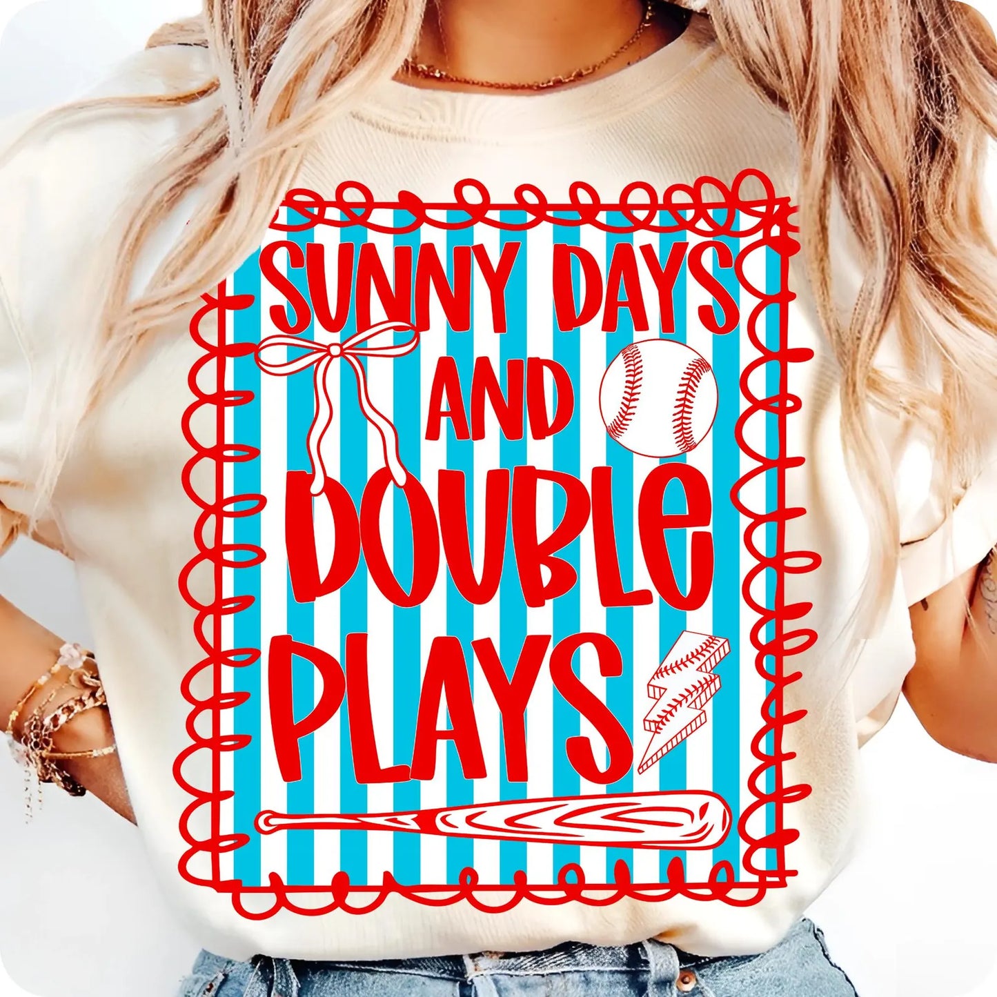 Sunny Days and Double Plays Baseball- Transfer Only