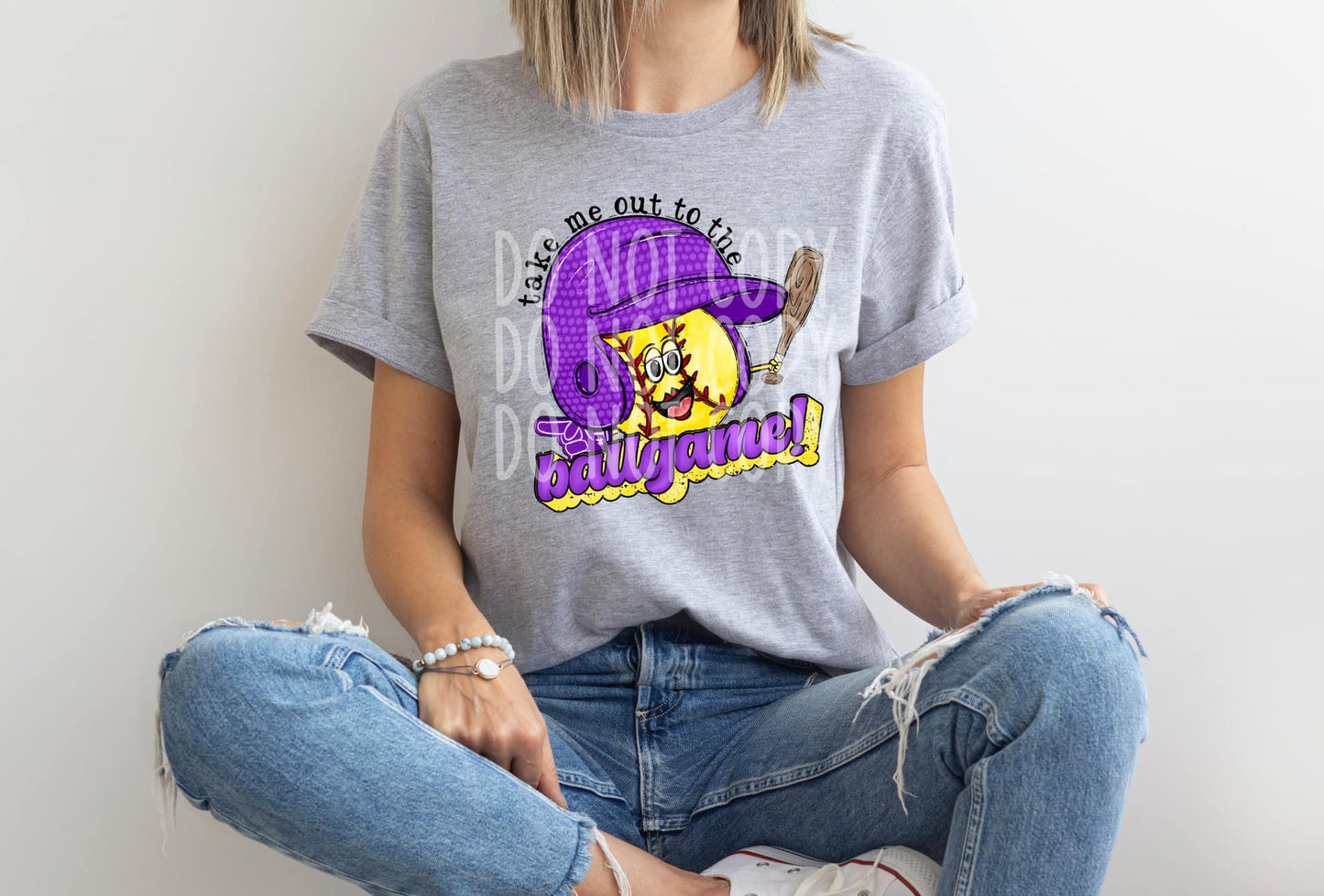 TAKE ME OUT TO THE BALLGAME PURPLE SOFTBALL-TRANSFER ONLY