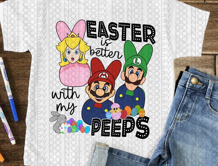 Easter Peeps Mario Bros -TRANSFER ONLY