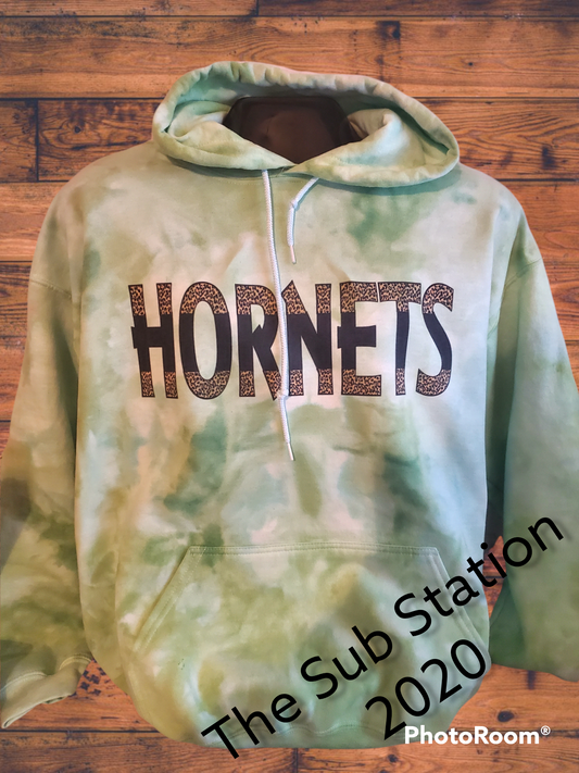 Tye dye Green-Azle Hornets Hoodie