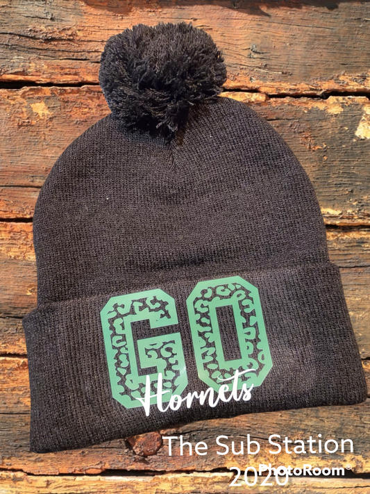 Go Hornets Pom Beanie