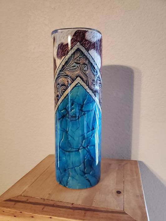 Teal Western Tumbler