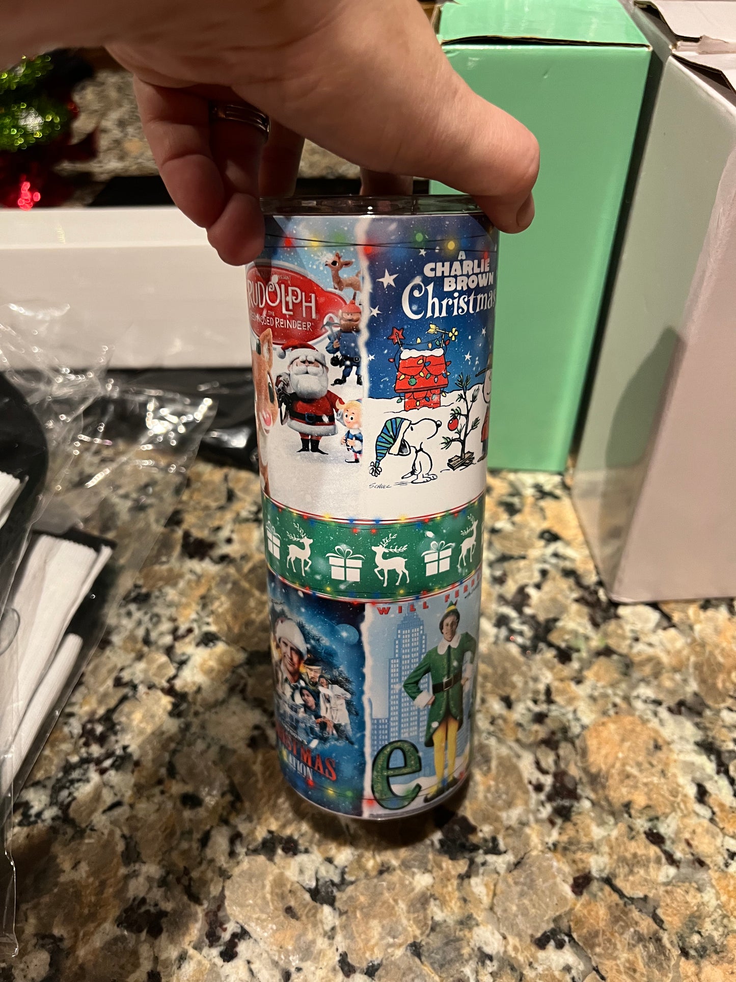 Glow in the Dark Xmas Movies Tumbler-25 Oz