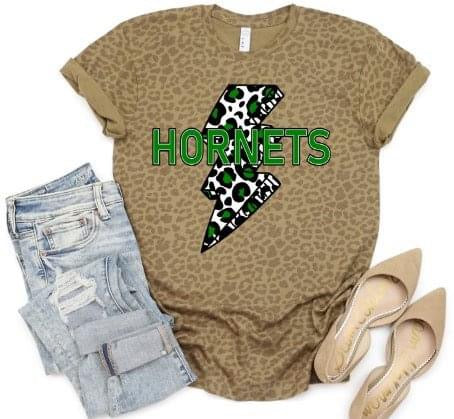 Hornets Lightning Bolt on Leopard Tee