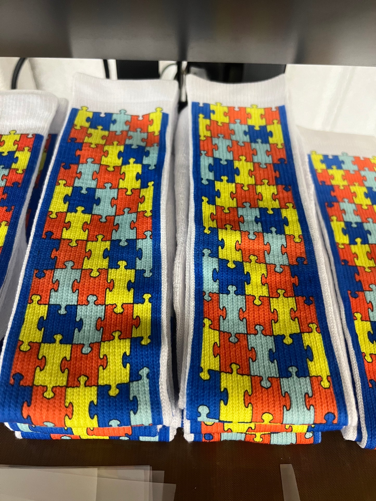 AUTISM AWARENESS SOCKS-ADD PLAYER NUMBER IN NOTES AT CHECKOUT