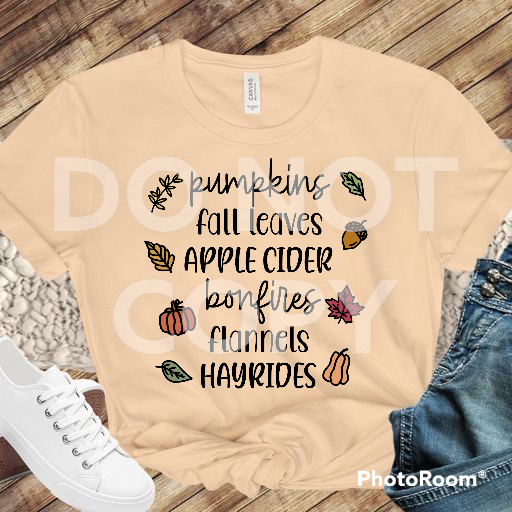 Pumpkins, fall leaves, apple cider…-TRANSFER ONLY